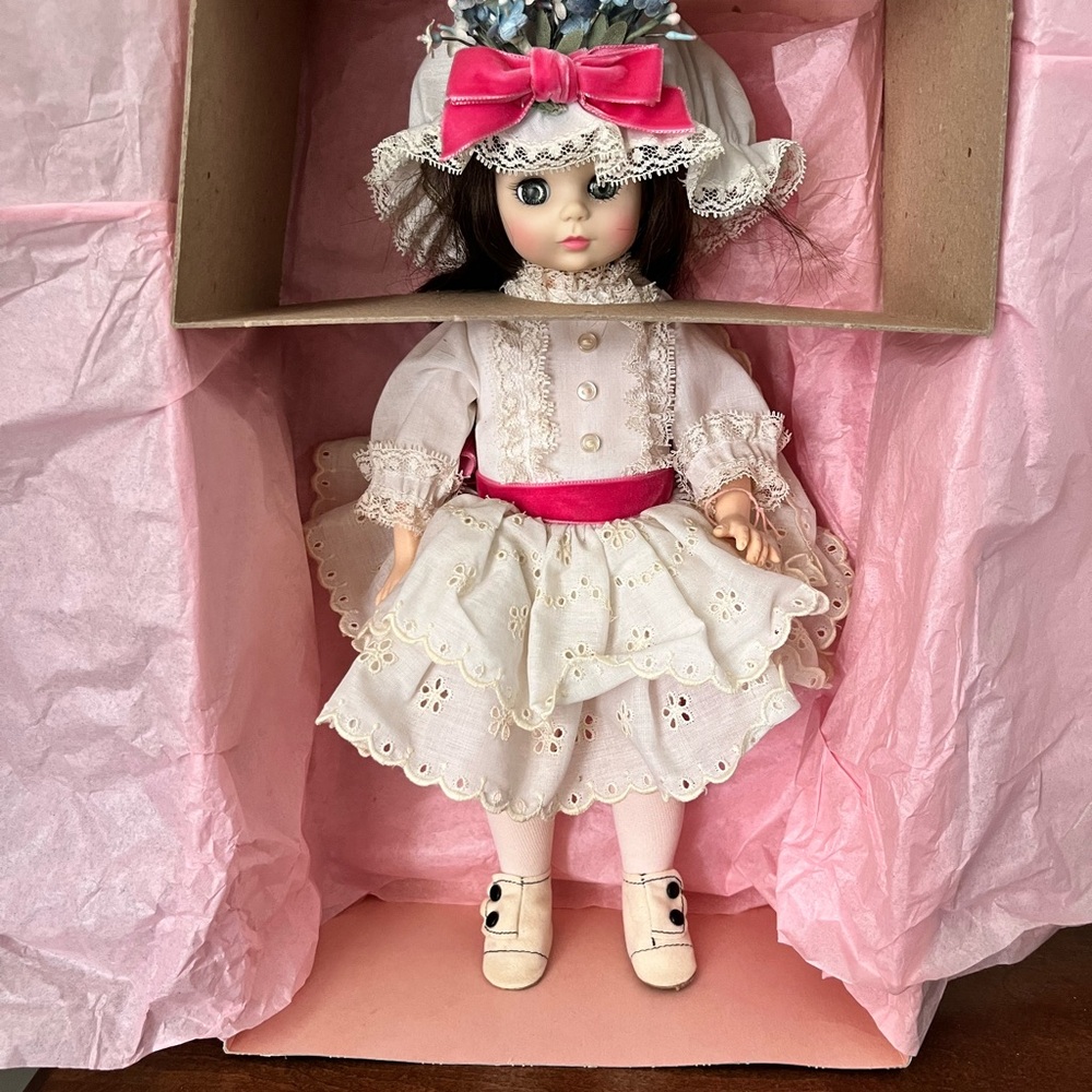 Madame Alexander White and Pink Doll with Lace Dress Degas girl